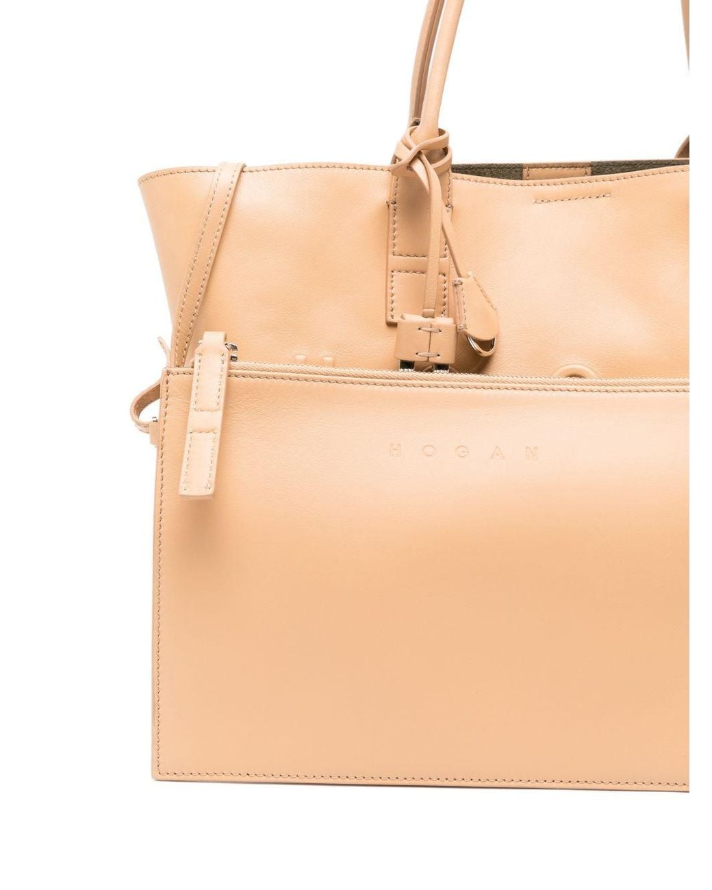 Hogan Natural Small Leather Tote Bag