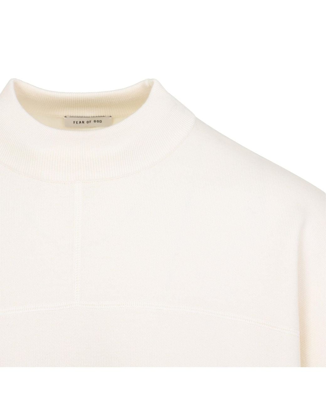 Fear Of God White Double Knit Mockneck Sweater for men
