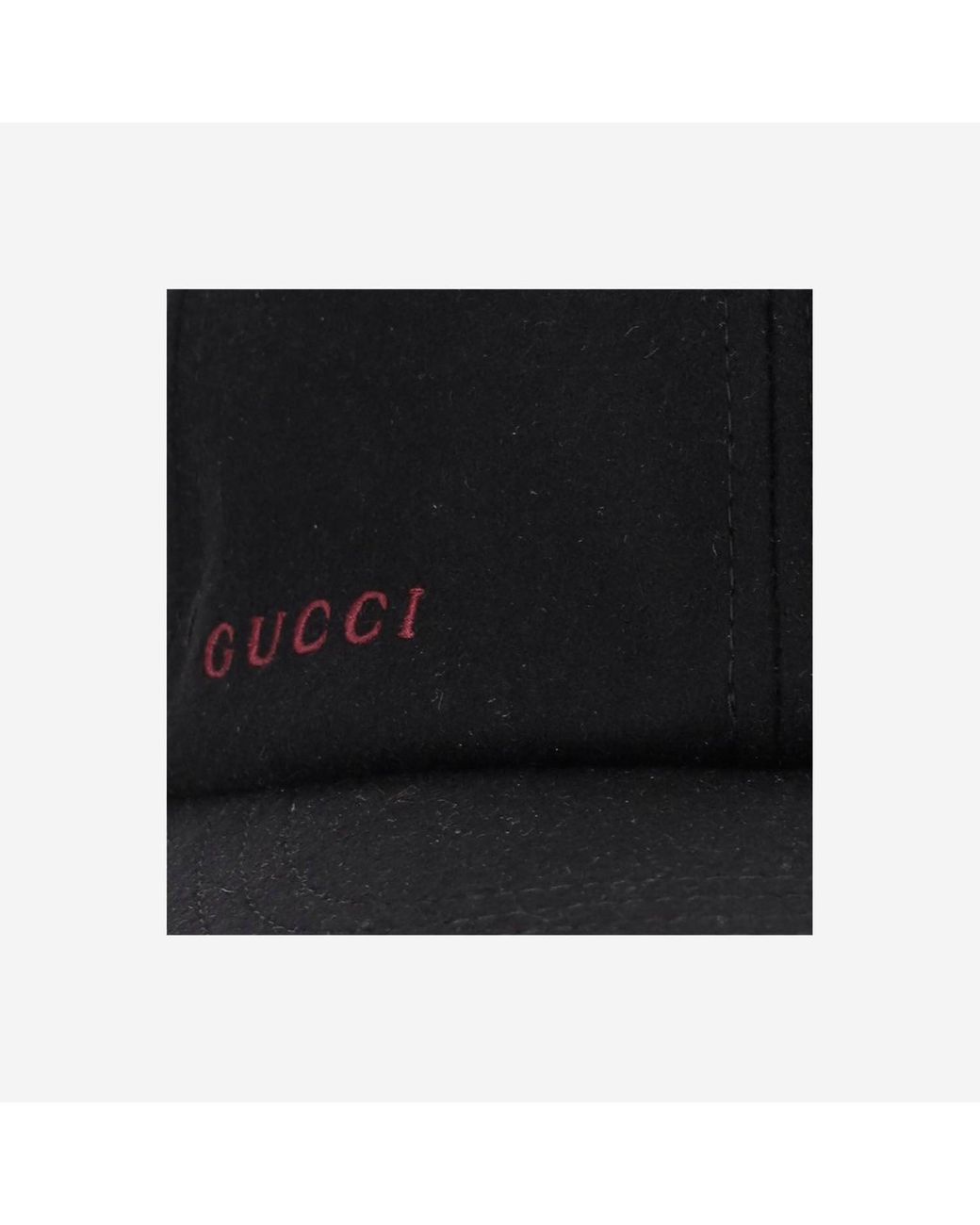 Gucci Black Wool Baseball Cap