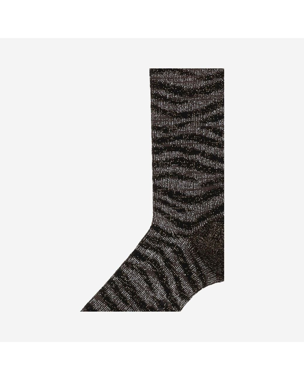 ANT45 Black Stretch Cotton Blend Socks With Animal Print
