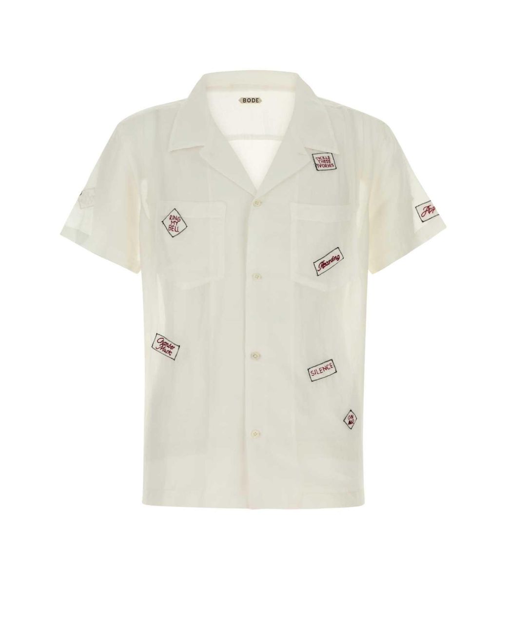 Bode White Regular Embroidered Shirt for men