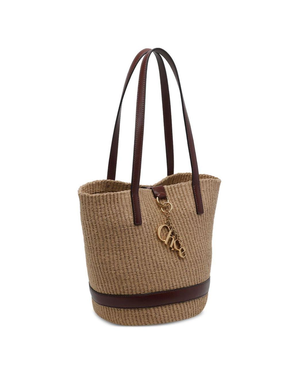 Chloé Brown Charms Rafia Basket Bag