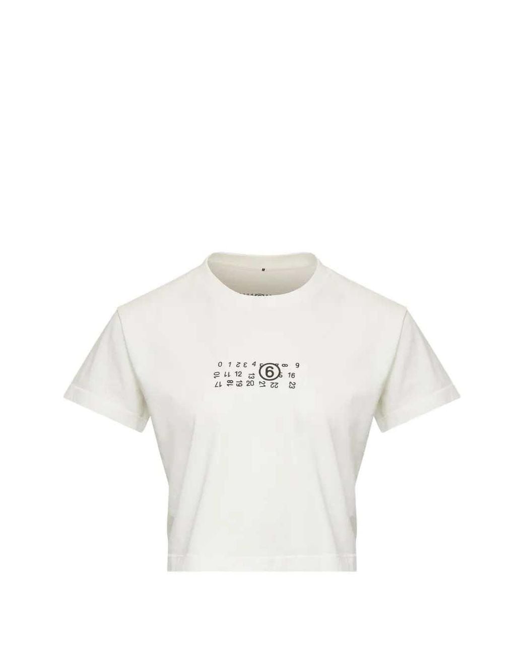 MM6 by Maison Margiela White Printed T Shirt