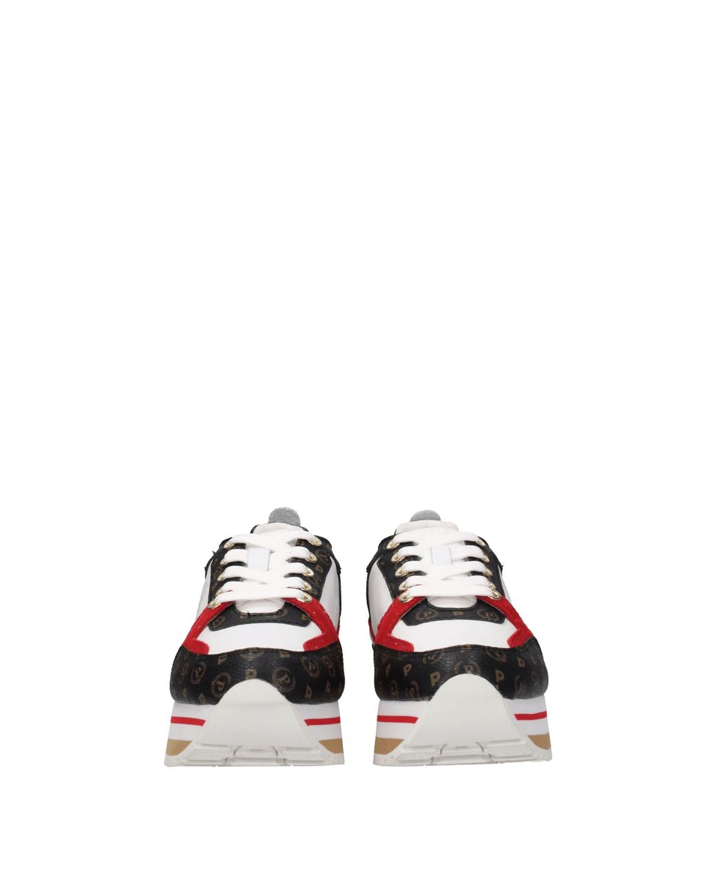 Pollini Red Sneakers Donna Tessuto Bianco/Rosso