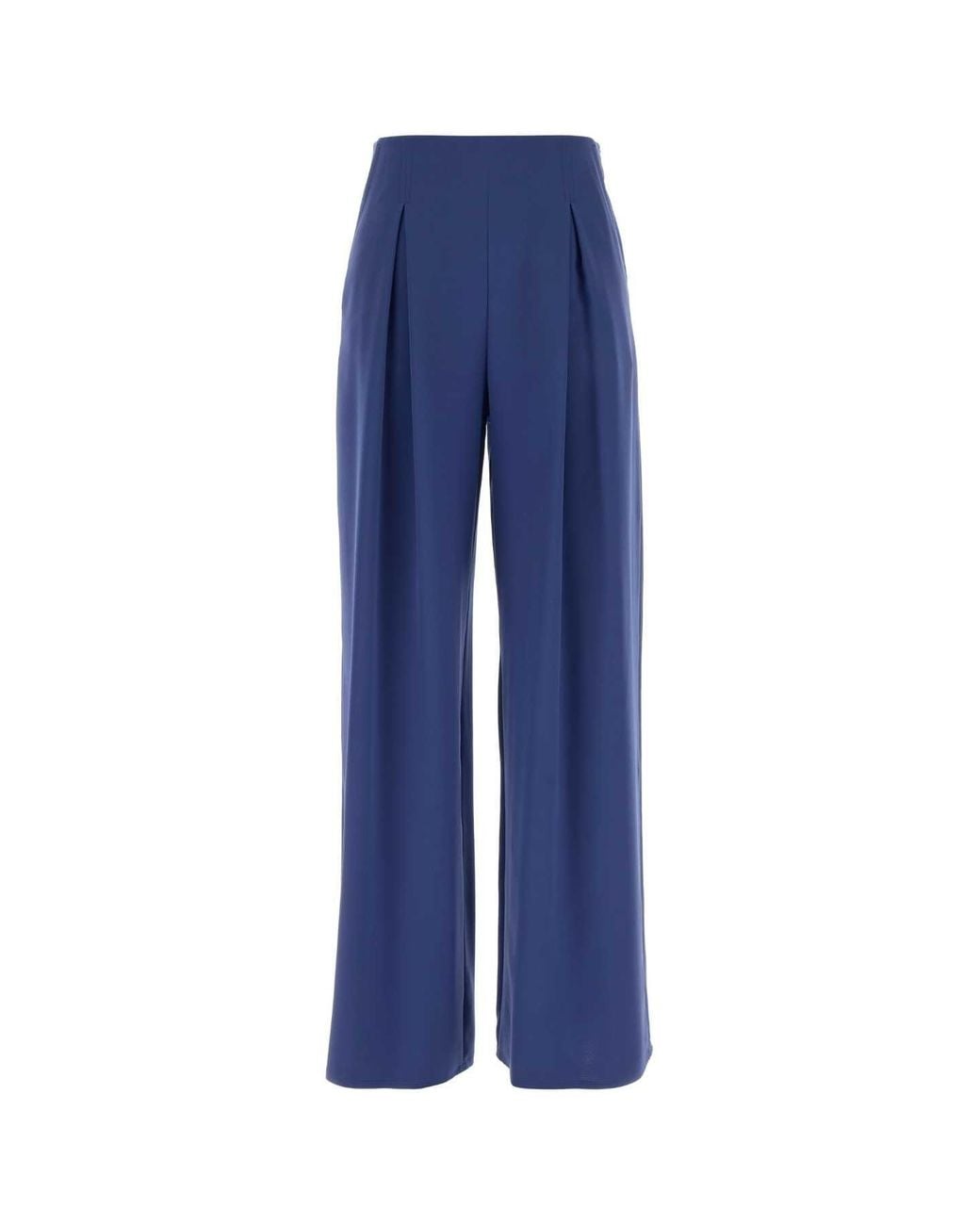 Max Mara Blue Loose Pleated Pants