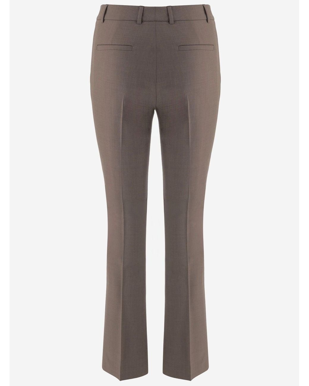 QL2 Donna Gray Stretch Wool Blend Pants