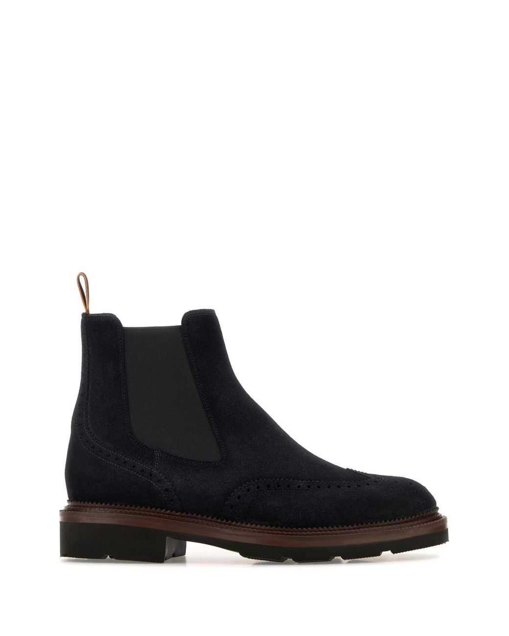 Santoni Black Midnight Suede Kalama Ankle Boots for men
