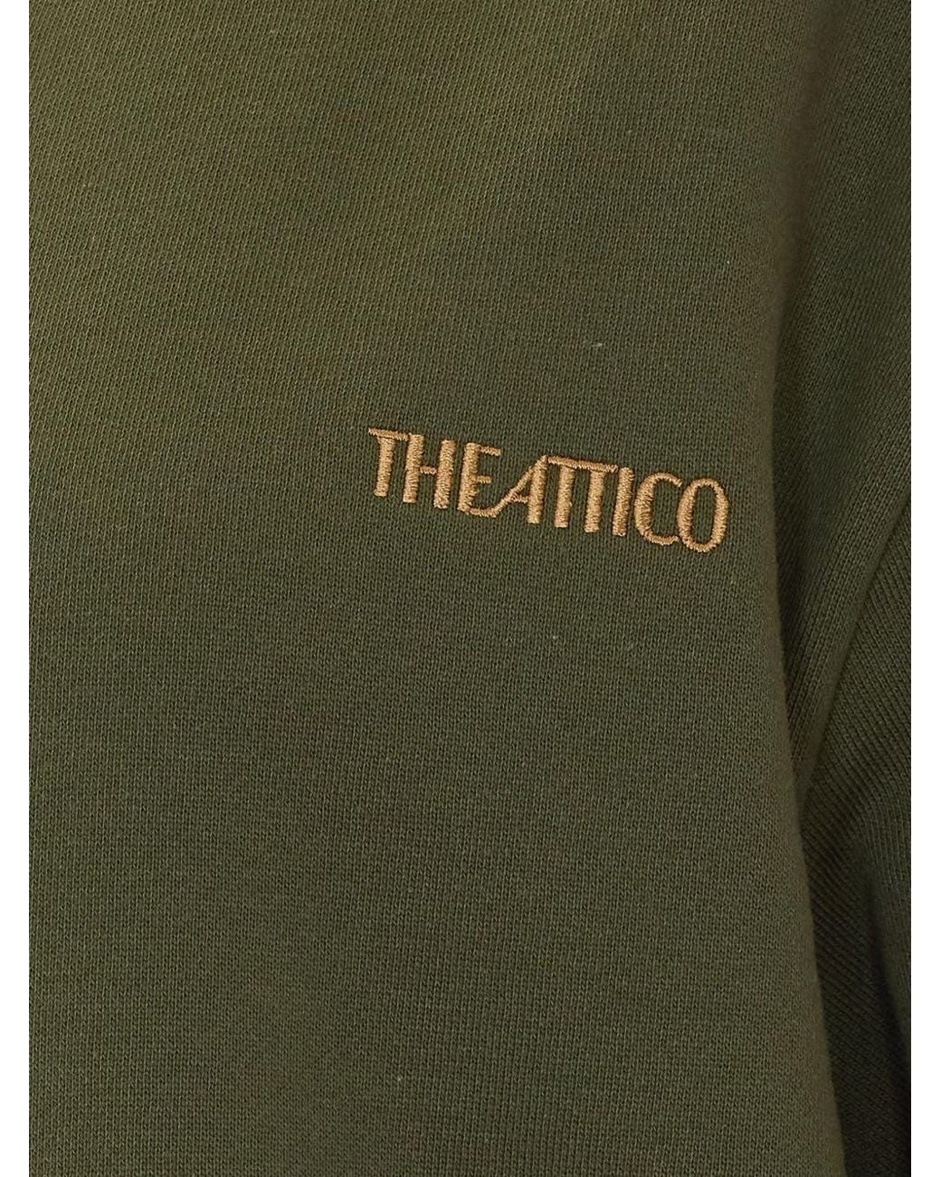 The Attico Green Cotton Crewneck Sweater