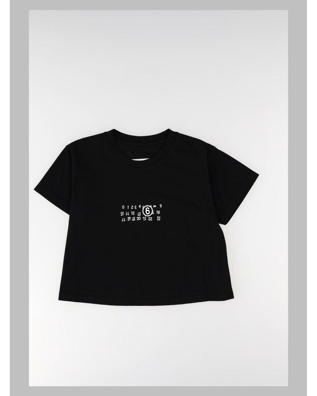 MM6 by Maison Margiela Black Cropped Graphic T-Shirt