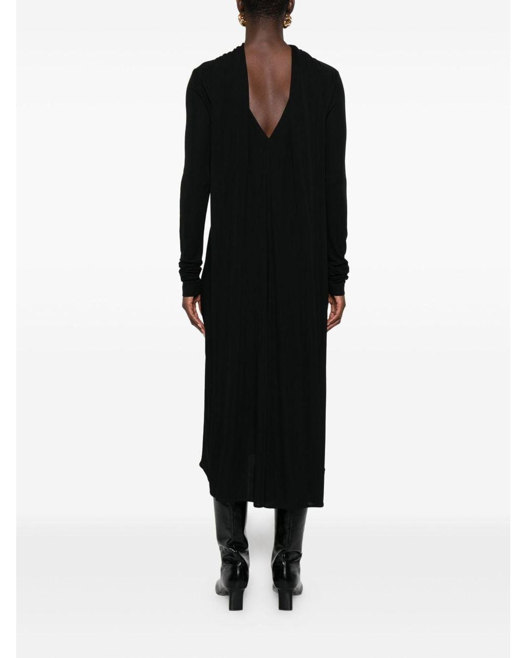 Totême Black Long Cape Dress