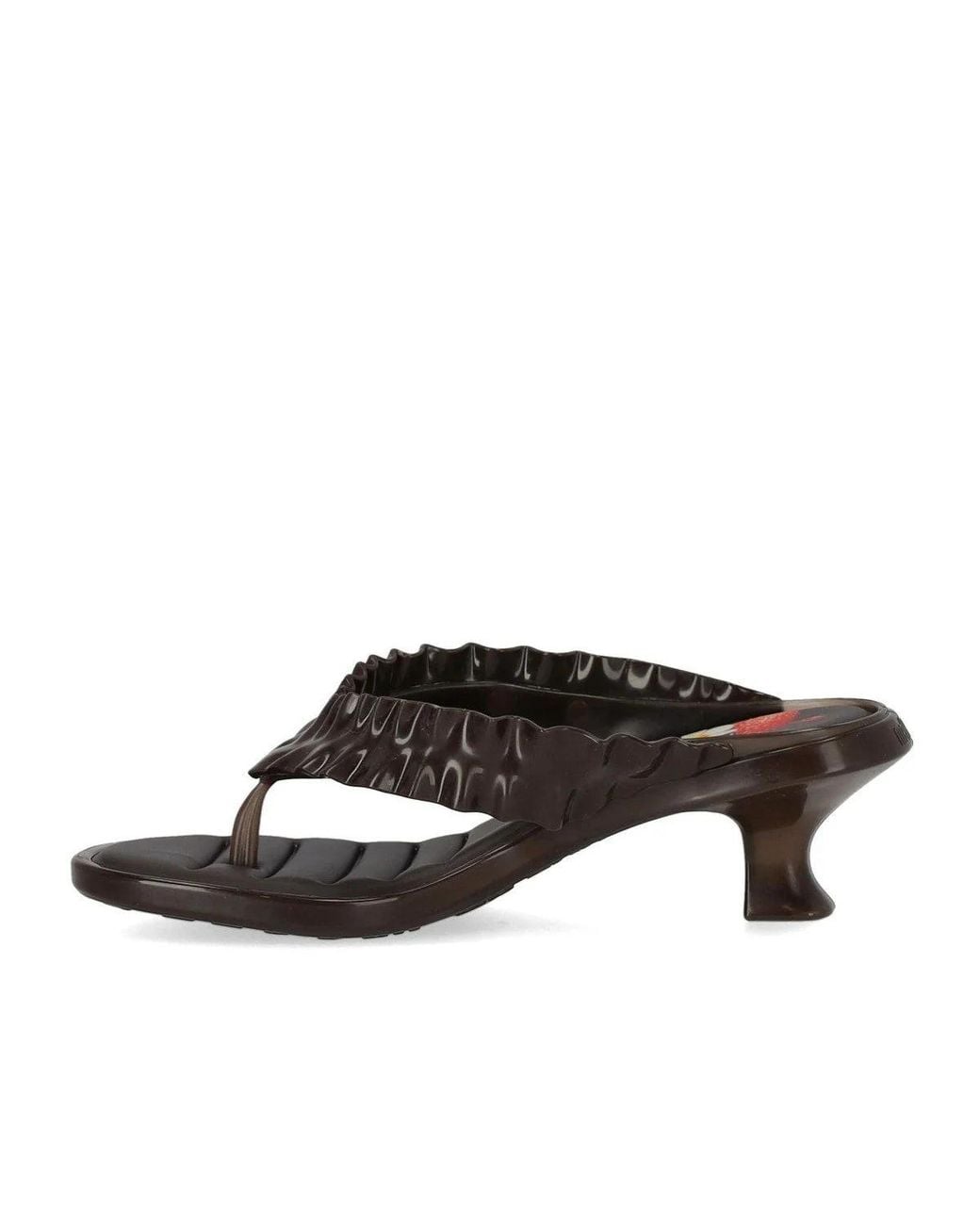 Ganni Brown Heeled Flip Flop