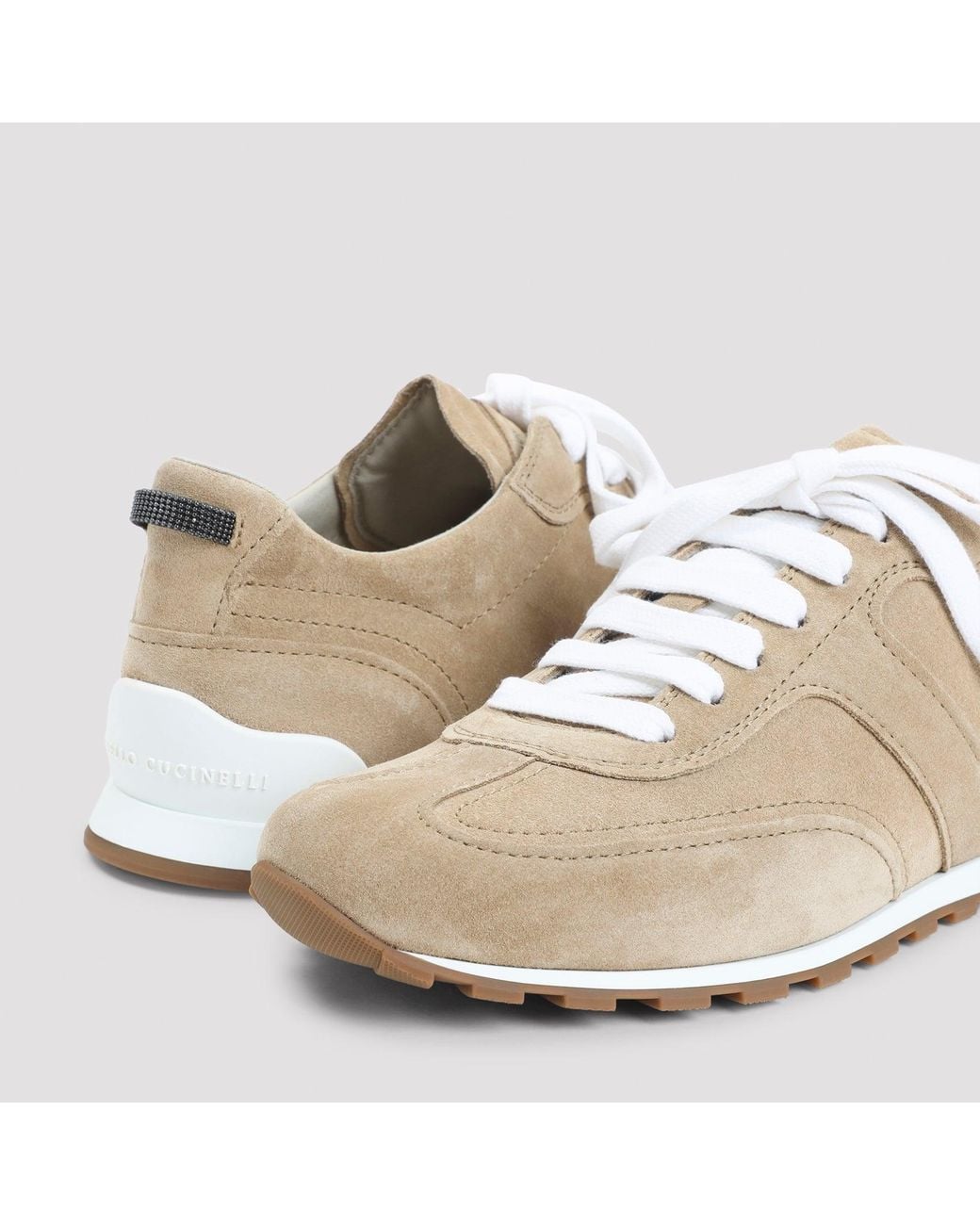 Brunello Cucinelli Natural Suede Runner Sneakers