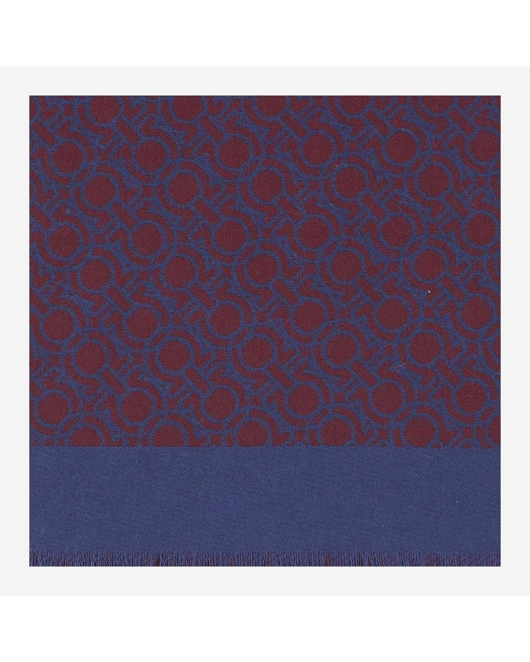Ferragamo Purple Wool Scarf With Hooks