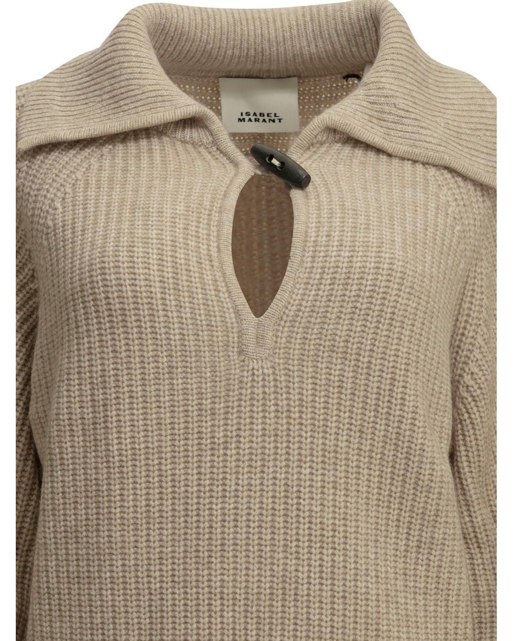 Isabel Marant Natural "Miranda" Polo Sweater
