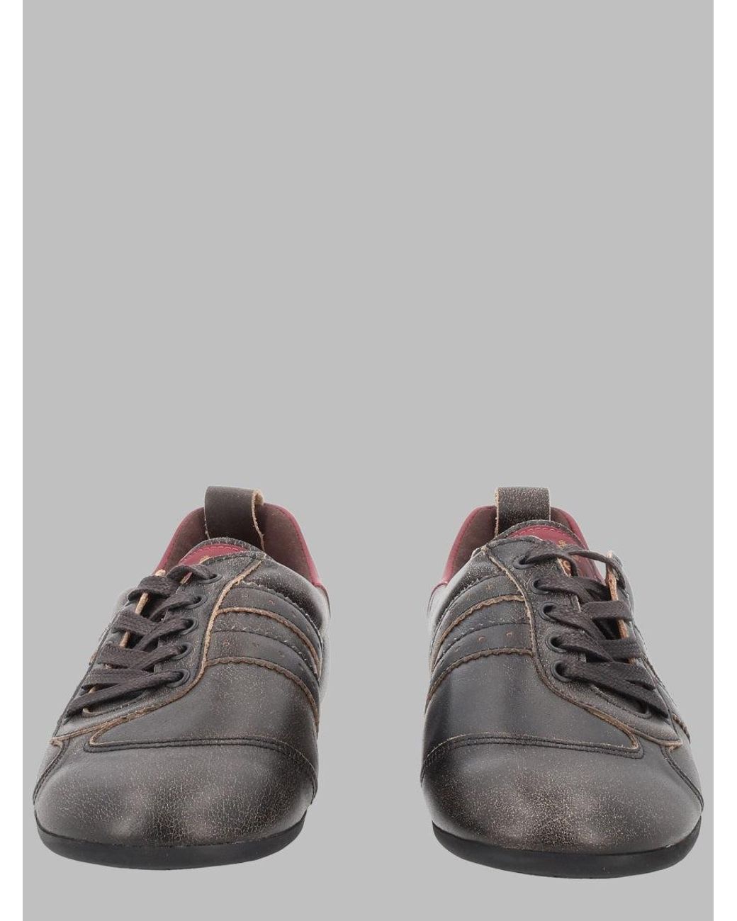 Vivienne Westwood Gray Textured Sneakers With Burgundy Accents And Emblem