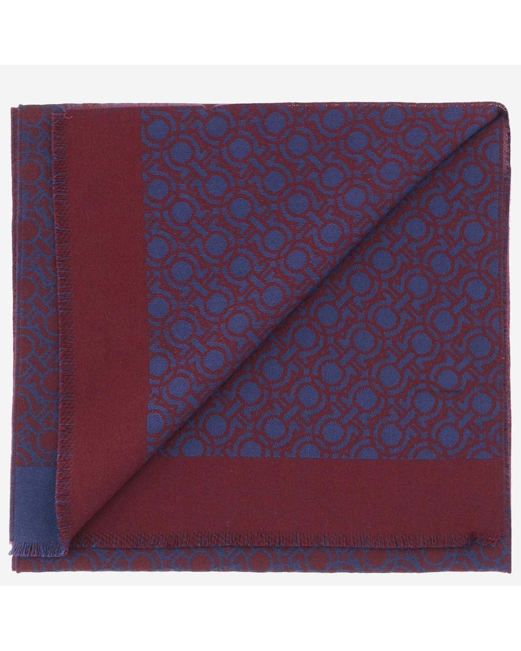 Ferragamo Purple Wool Scarf With Hooks