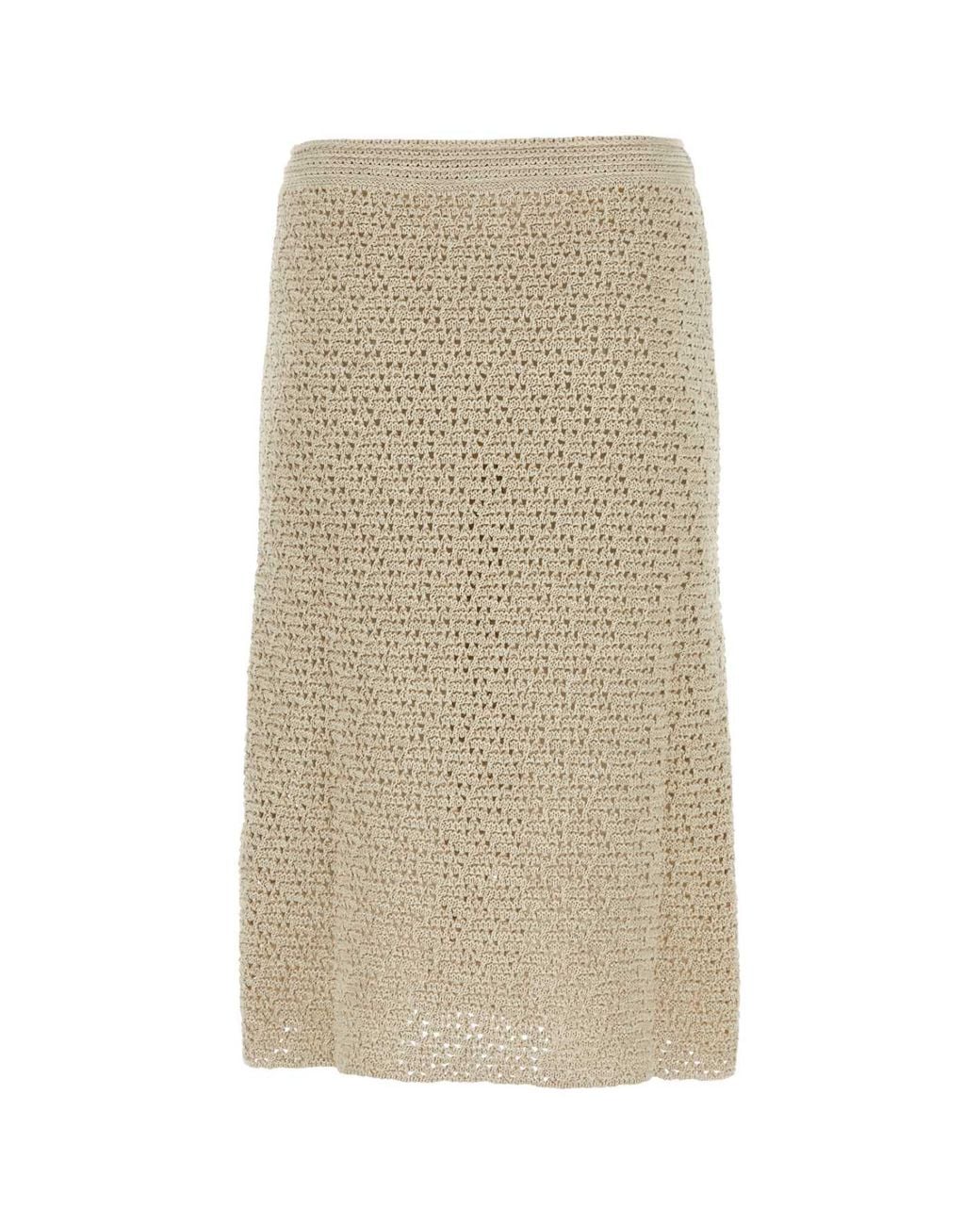 Bottega Veneta Natural Crochet Skirt