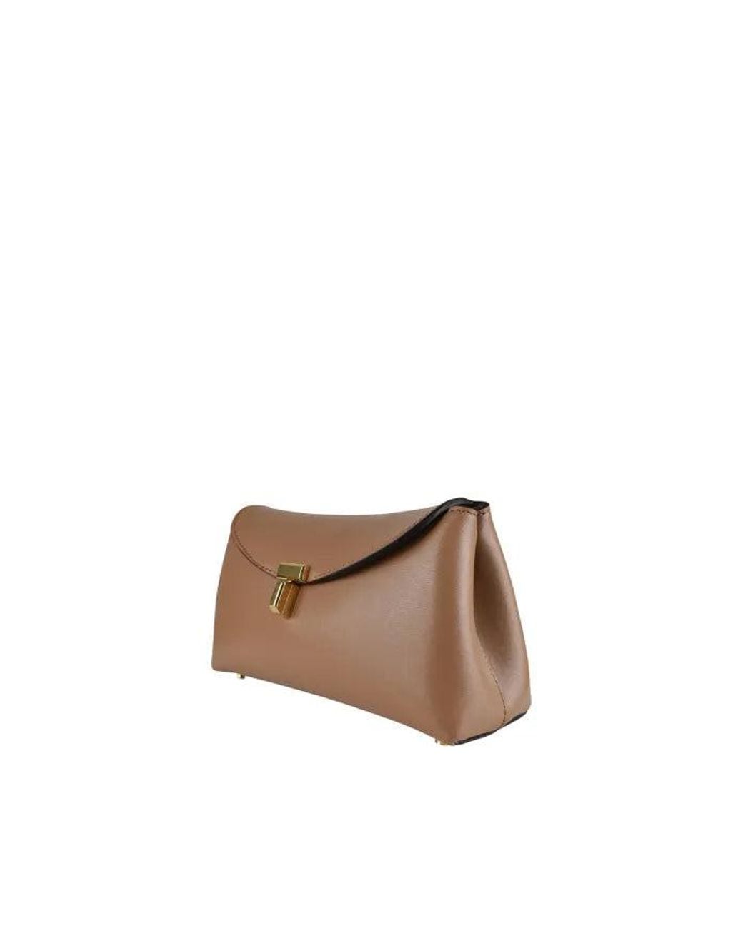 Totême Brown Mini T-Lock Clutch