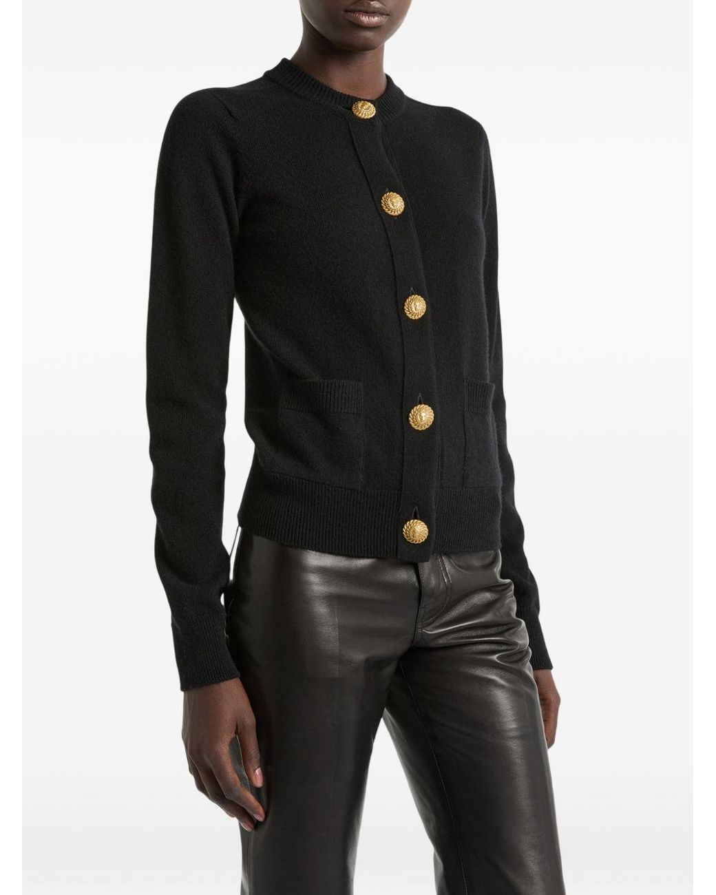 Balmain Black Cashmere Cardigan