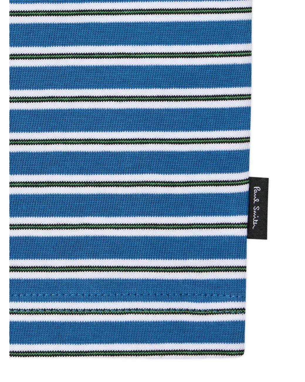 Paul Smith Blue Striped Cotton T Shirt