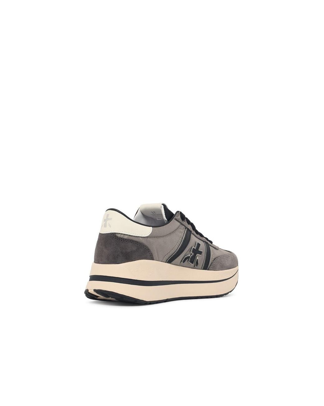 Premiata White Fabric Blend Low-Top Sneakers With Smooth Leather Logo