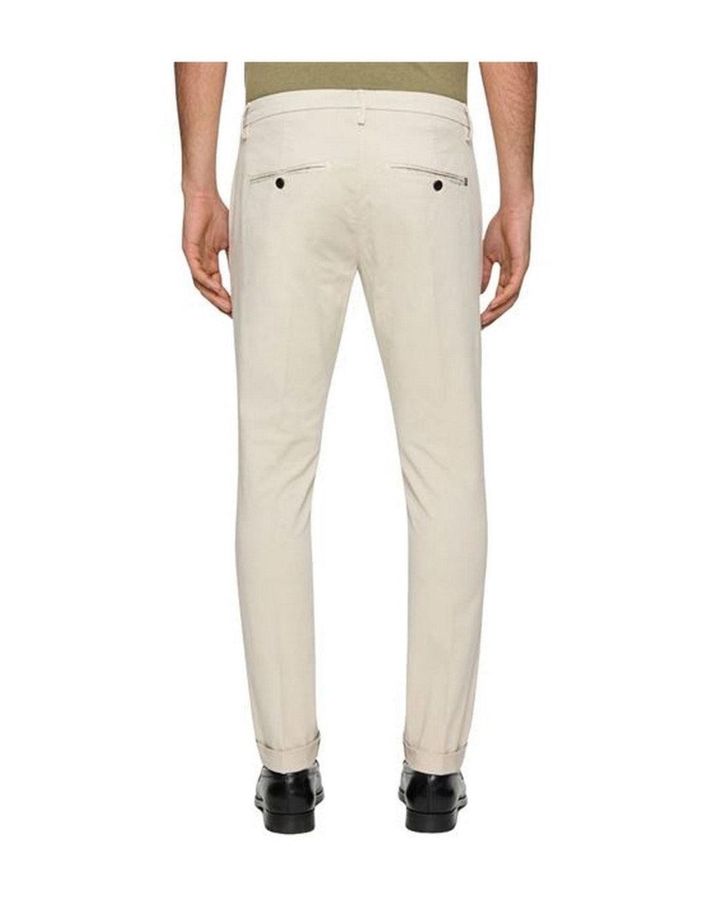 Dondup White Gaubert Trousers for men