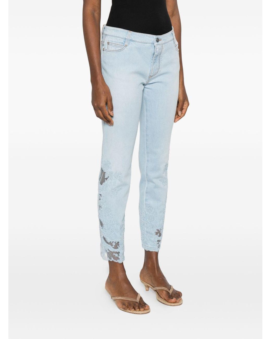 Ermanno Scervino Blue Jeans mit Spitze
