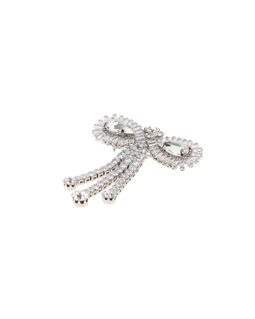 Alessandra Rich White Embellished Metal Pin