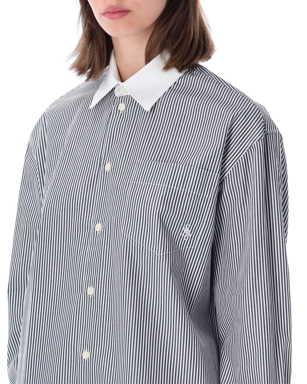 Sporty & Rich Gray Sporty & Rich Sporty & Rich Oversized Poplin Shirt