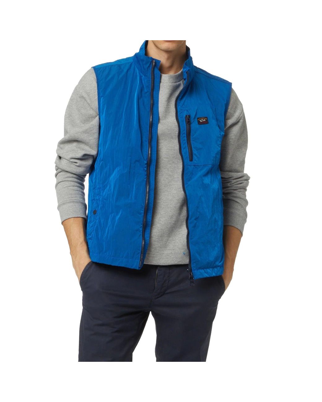 Paul & Shark Blue Nylon Vest Jacket
