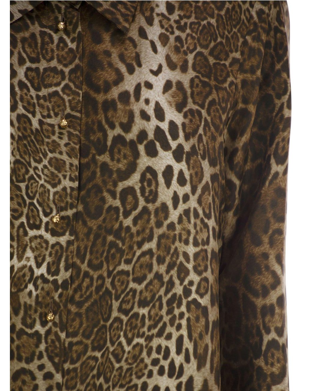 Max Mara Brown Maxmara Studio Mstaffari – Pure Silk Animal-Print Shirt