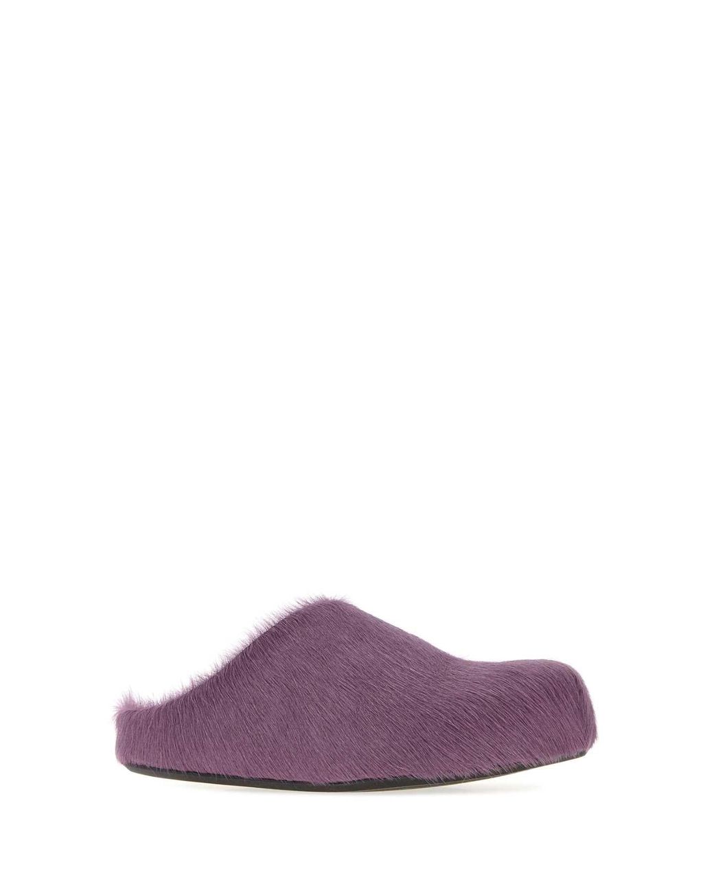 Marni Purple Calf Hair Fussbett Slippers
