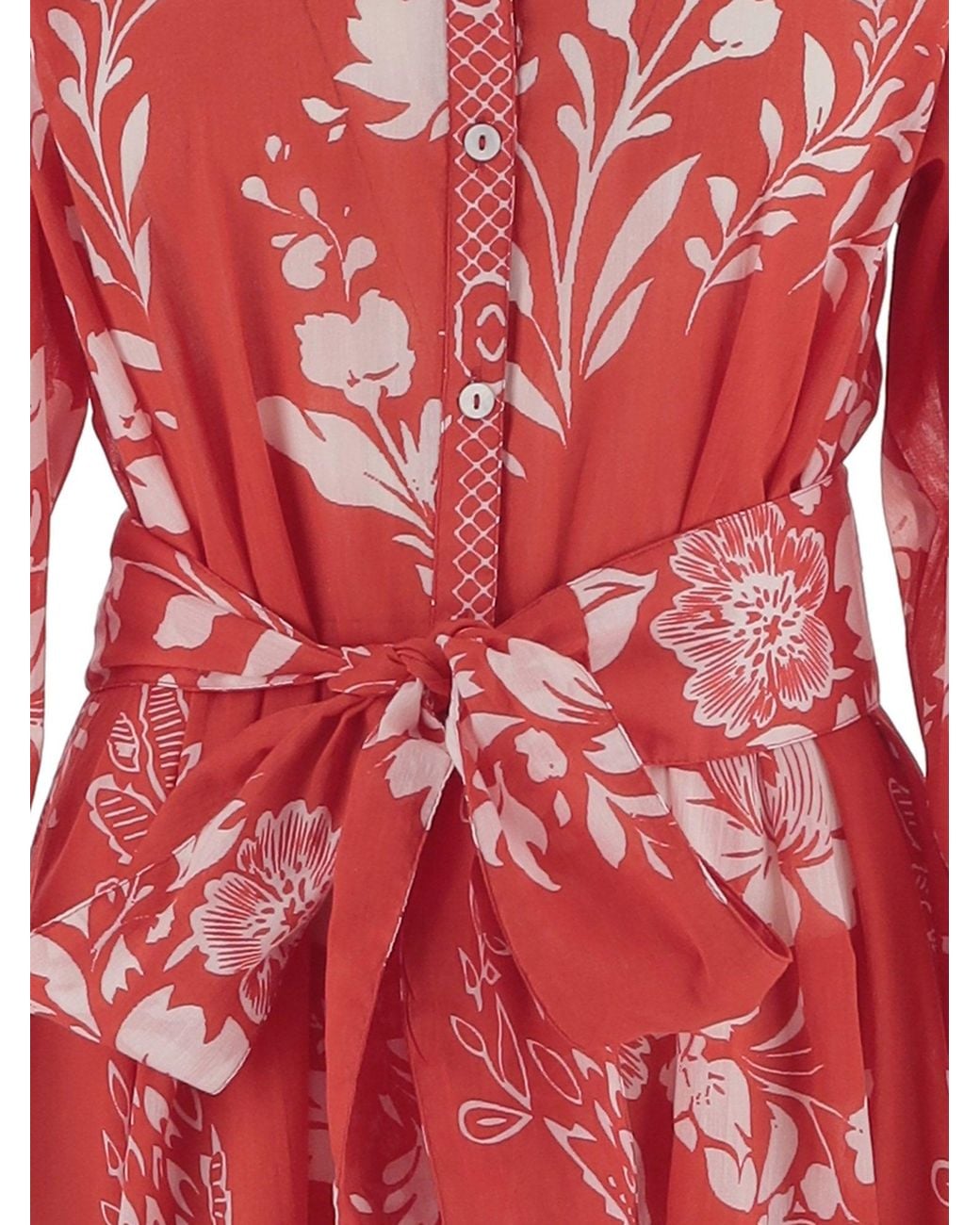 PEP'S CANNES Red Floral Print Cotton Dress