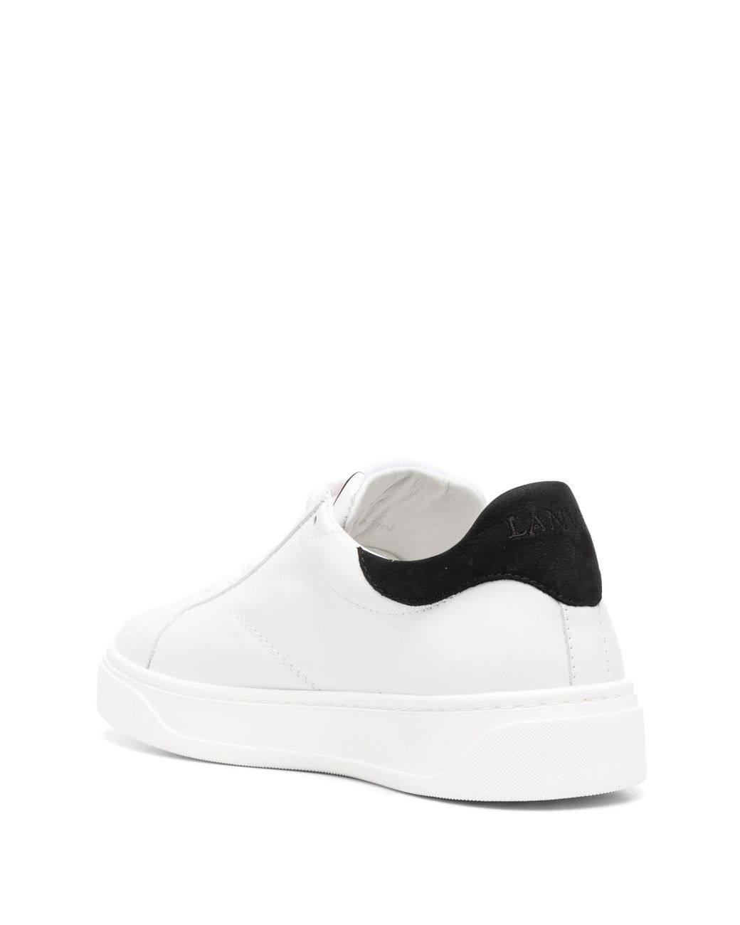 Lanvin White Men Logo Patch Lace Up Sneakers