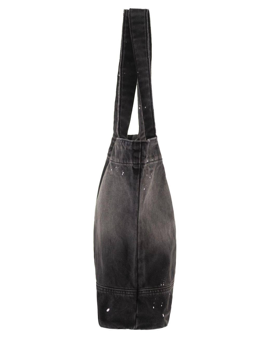 Carhartt Black Washed Denim Tote Bag With Paint Splatter Detail