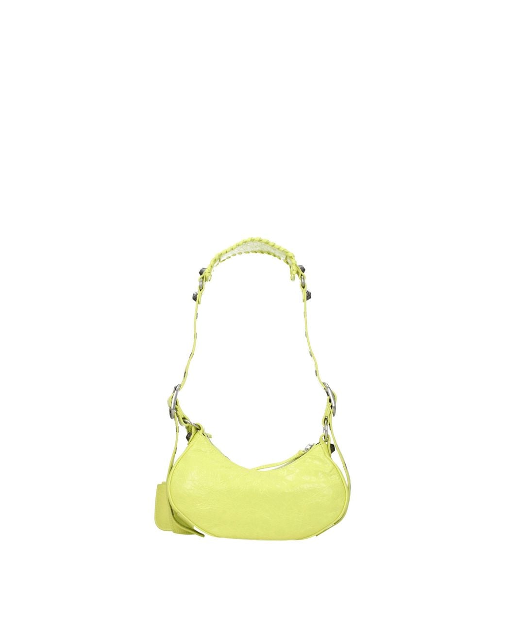 Balenciaga Yellow Le Cagole Crossbody Bag /Lime Leather