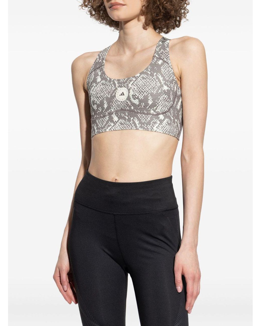 Adidas By Stella McCartney Gray Adidas By Stella Mccartney Printed Gym Bra