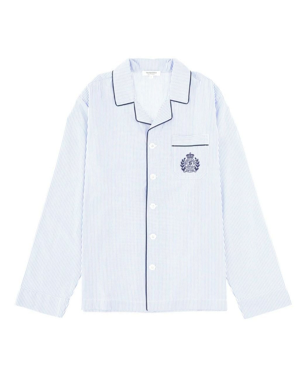 SPORTY&RICH Blue Pajama Shirt