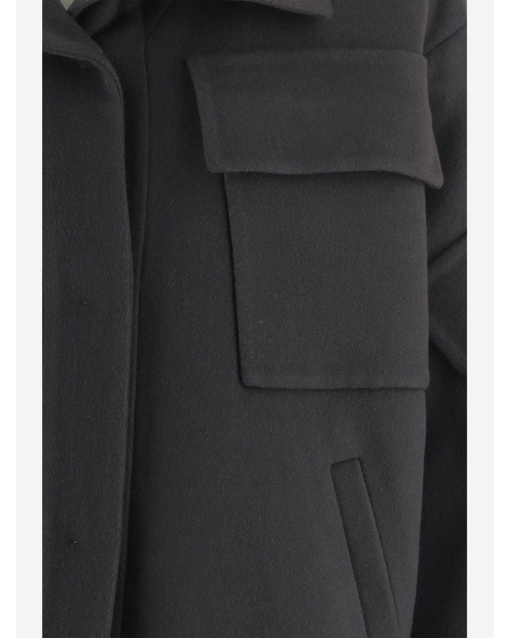 Giorgio Armani Black Cashmere Coat With Multiple Pockets