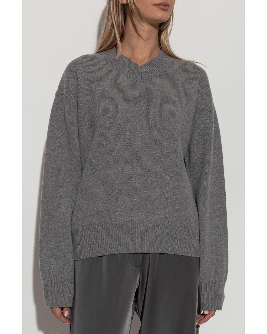 Samsøe & Samsøe Sabirgitte V Neck Sweater in het Gray voor heren