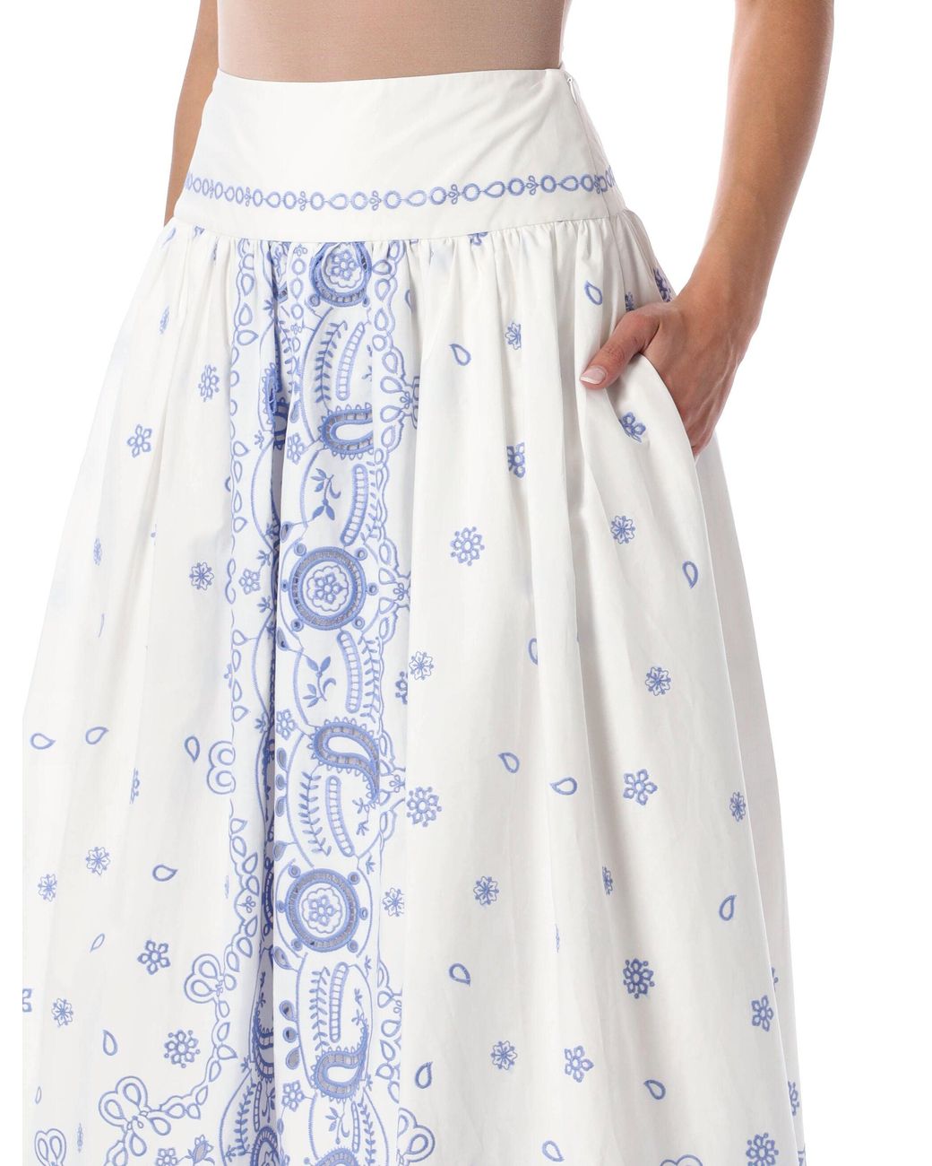 Self-Portrait Blue Floral Print Mini Skirt
