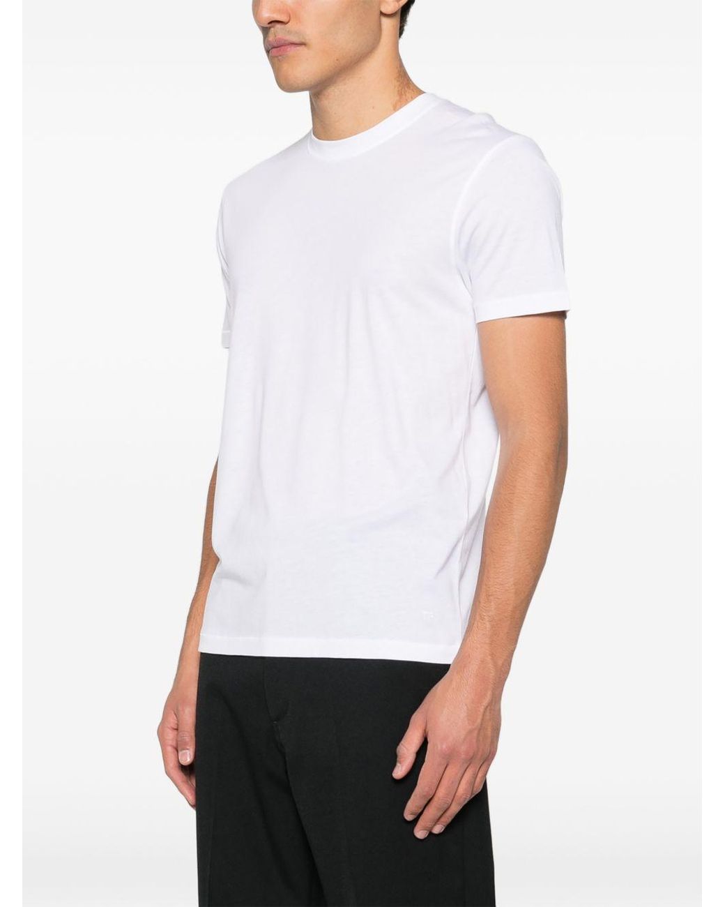 Tom Ford White Cotton Blend T Shirt