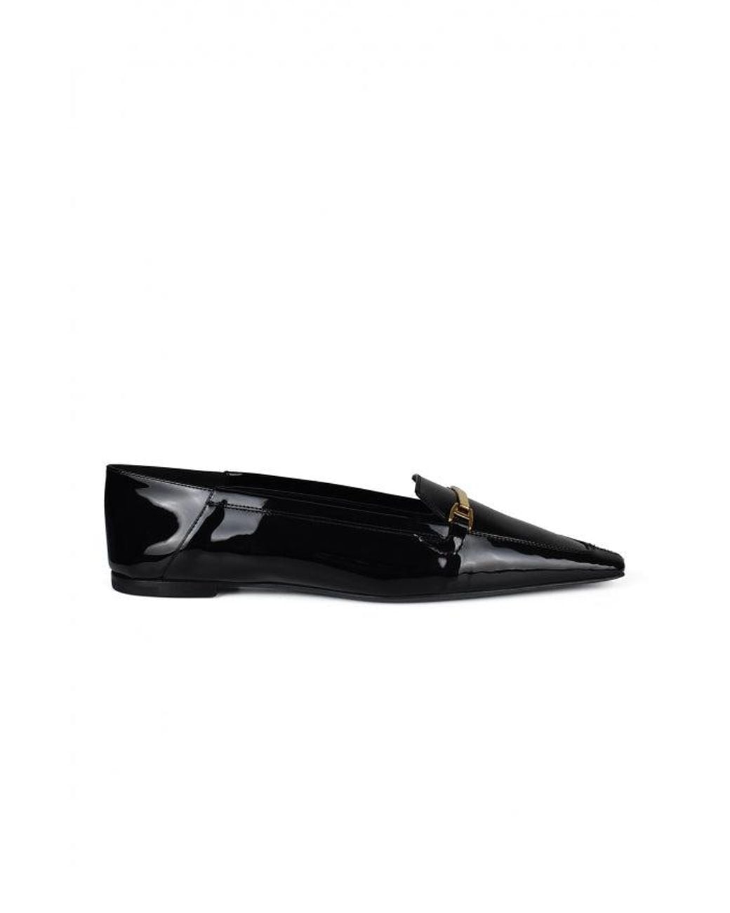 Saint Laurent Black Chris Patent Slipper