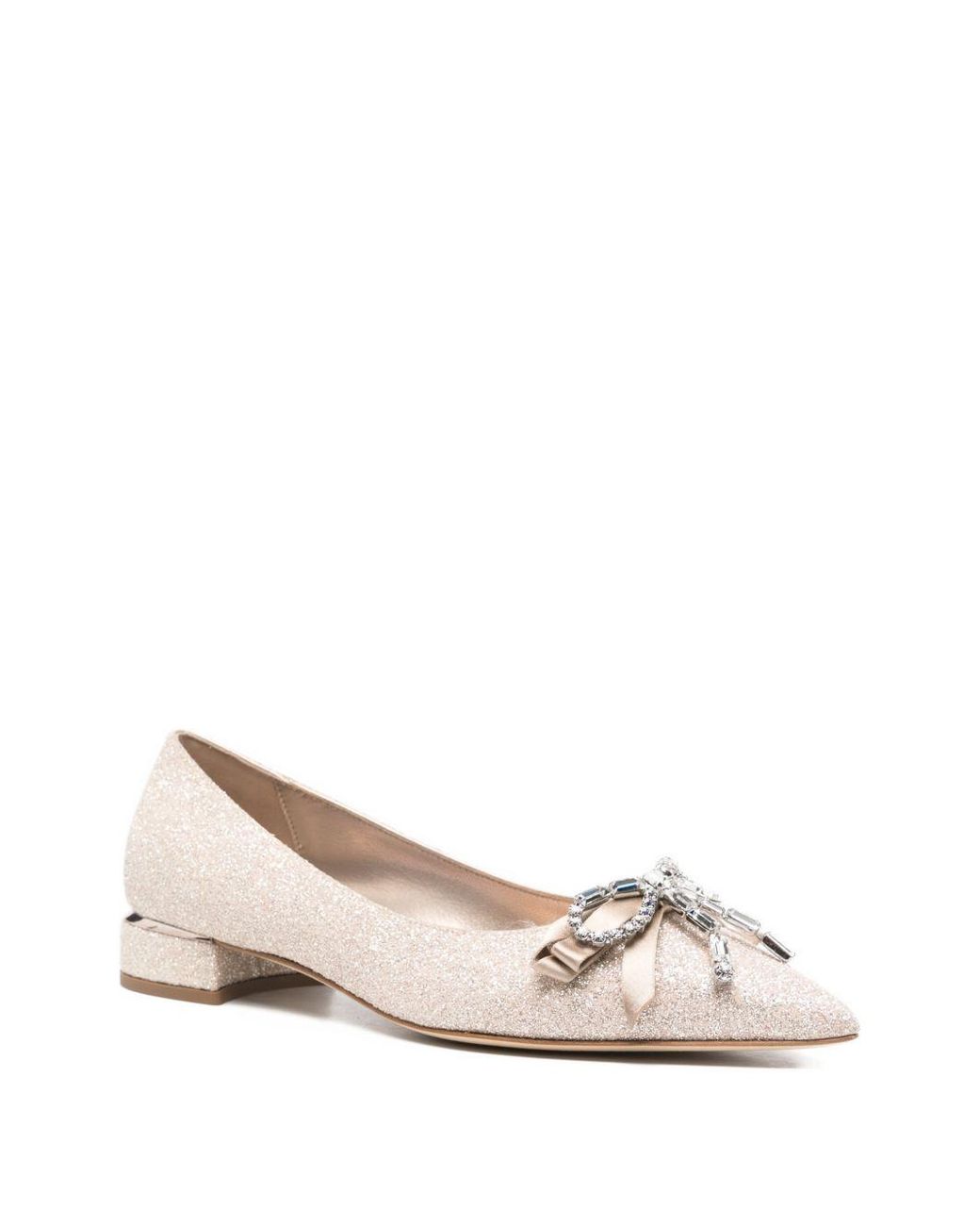 Jimmy Choo Natural Auria Leather Ballet Flats