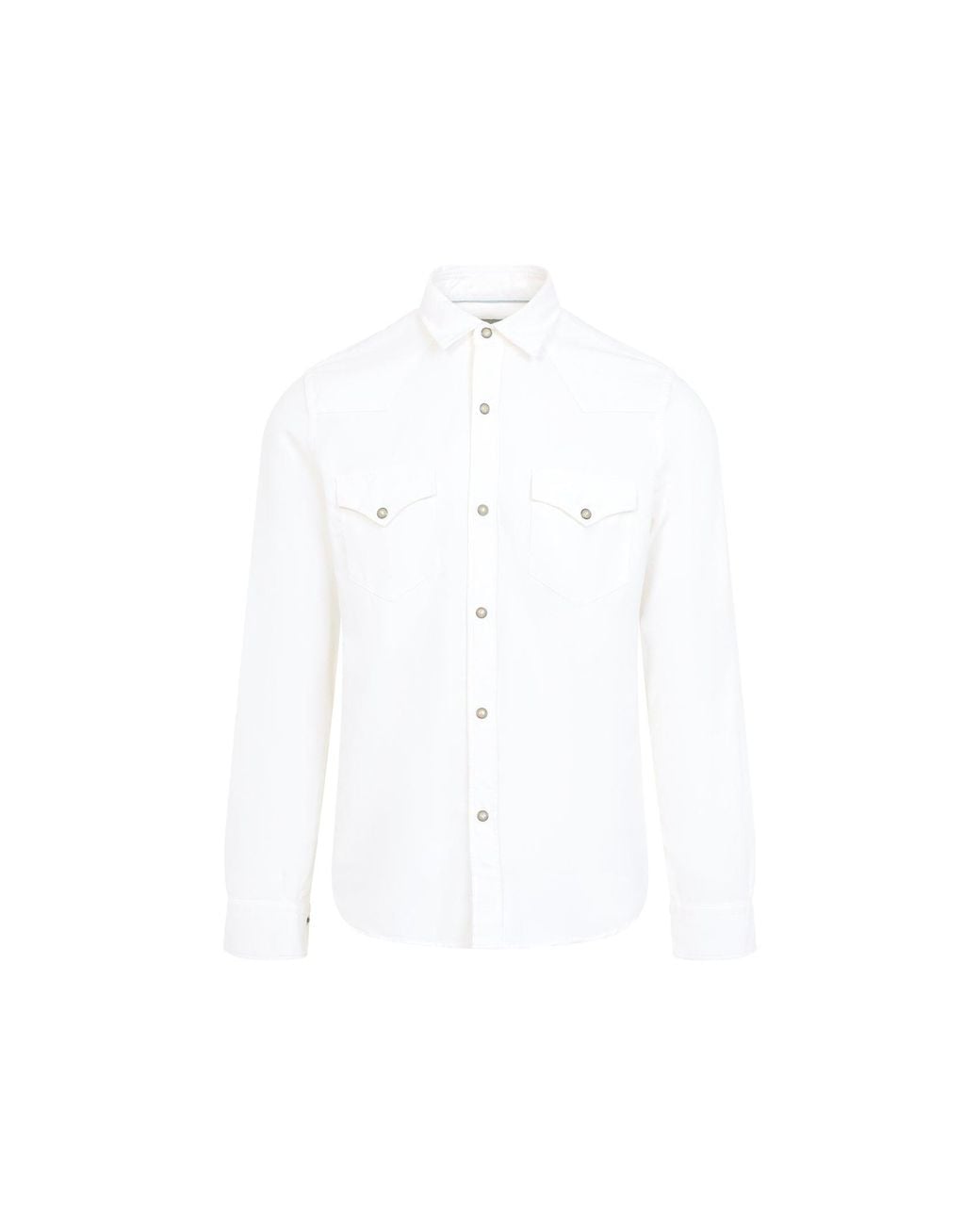 Canali White Wester Pocket Shirt for men