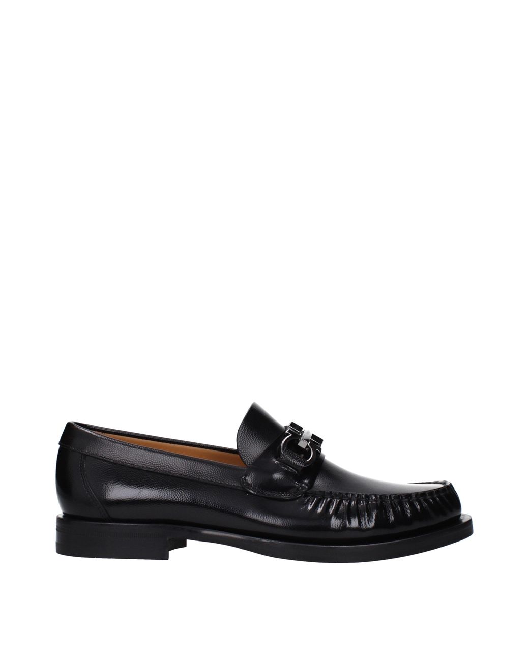 Ferragamo Black Mocassini Fort Uomo Pelle Nero
