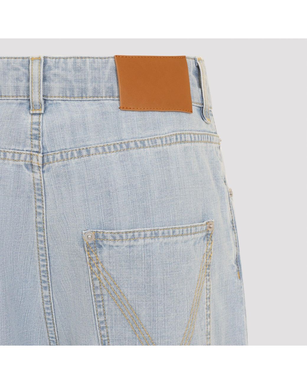 Bottega Veneta Blue Chambray Straight Pants