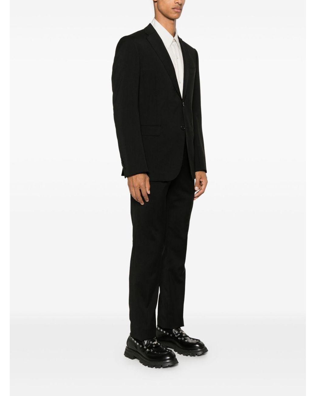 Emporio Armani Black Wool Single Breasted Suit
