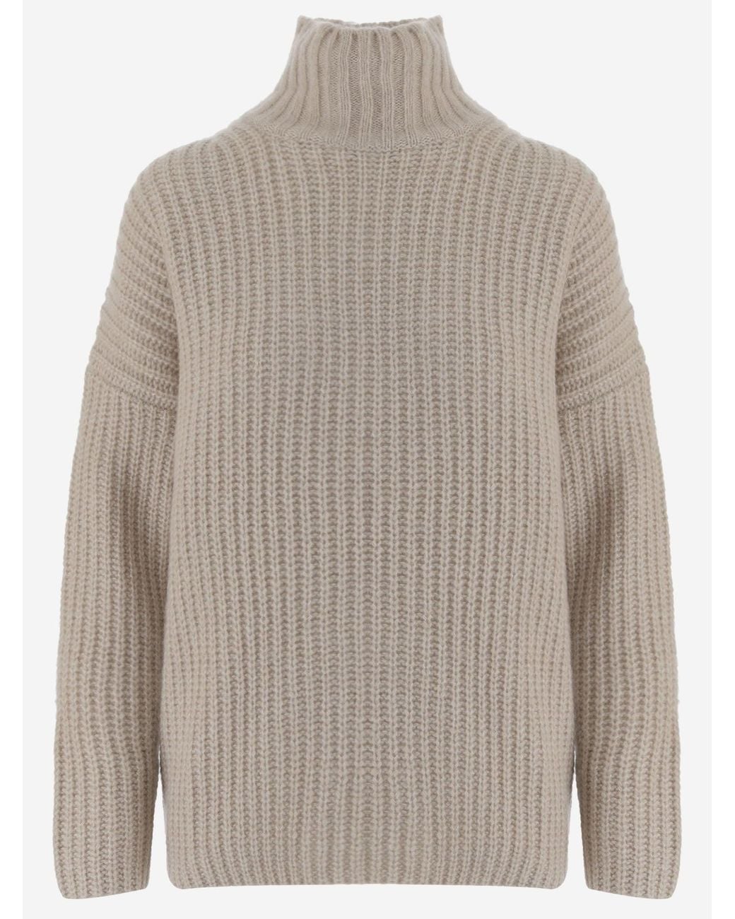 Allude Gray V-Neck Sweater Cashmere And Silk