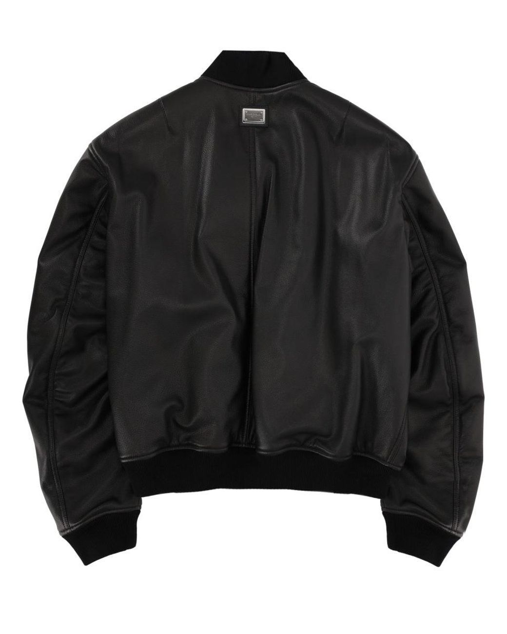 Dolce & Gabbana Black Solid Mock Collar Jacket for men